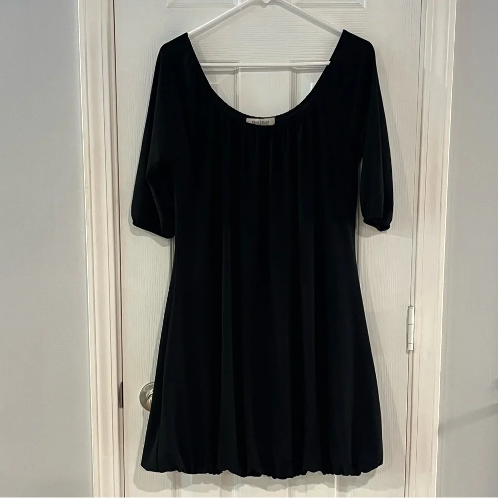 White House Black Market Little Black Dress   Scoop Neck Bubble Hem Size Medium